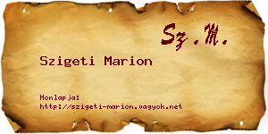 Szigeti Marion névjegykártya